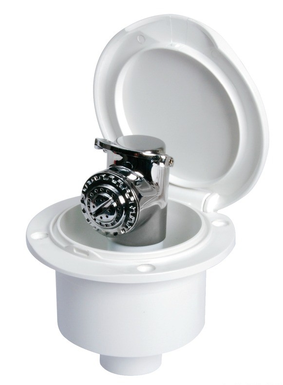 Buitendouche met drukknop