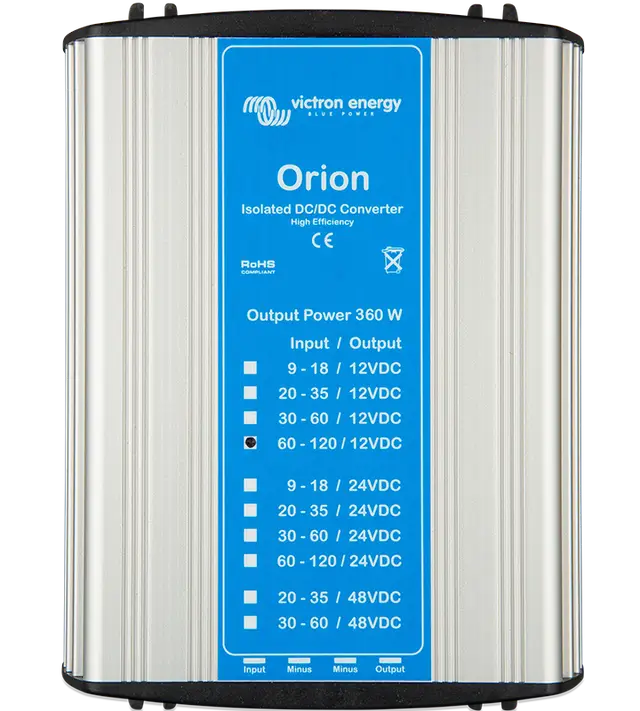 Orion DC-DC ge&iuml;soleerde omvormers 360W en speciale uitvoeringen