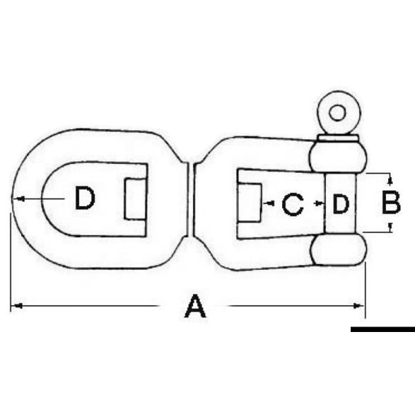 Eyelet/shackle swivel AISI 316 6 mm - 01428xx dis - EU01.428.00