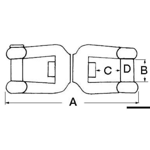 Shack/shack swivel w. flush pin AISI 316 - 01439xx dis - EU01.439.03