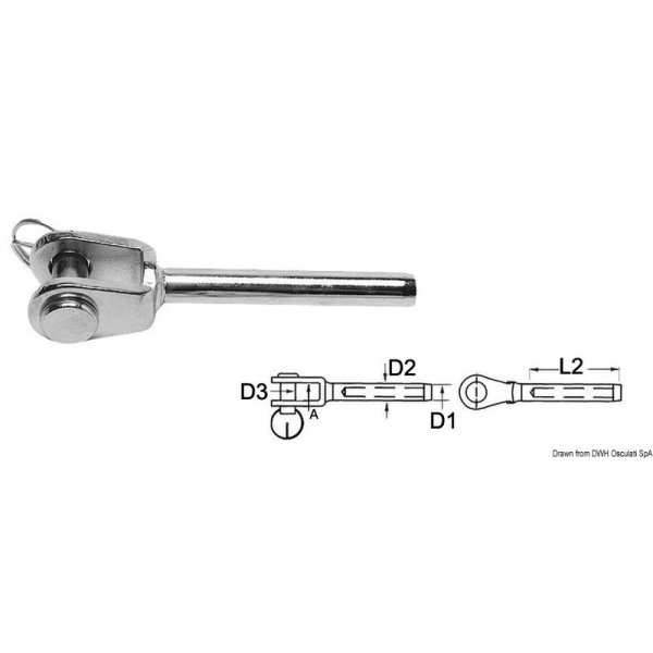 Fork terminal AISI 316 &Oslash; 3 mm - 05191xx - EU05.191.03