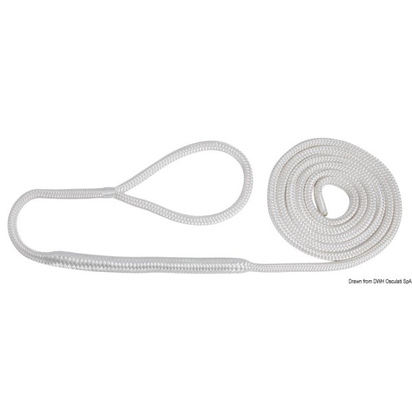 Mooring line with eye white 10 mm x 6 m - 0644430 - EU06.444.30