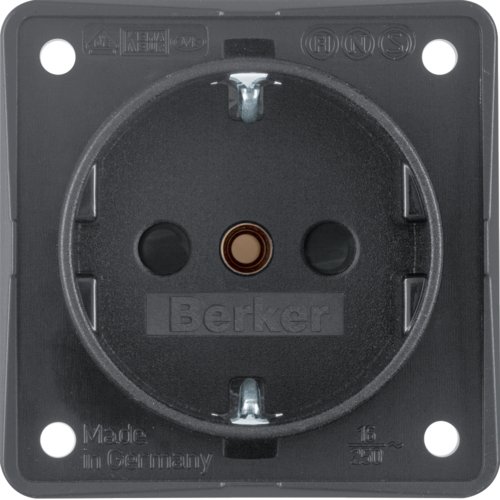 Berker 2-polige wandcontactdoos met randaarde + kinderbev. - 09 41952505 - BK941952505