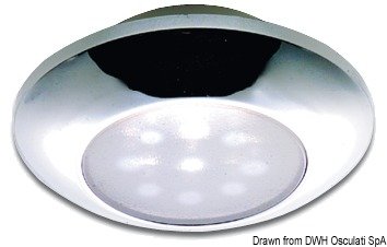 Watertight chromed ceiling light, white - 1317902 - EU13.179.02