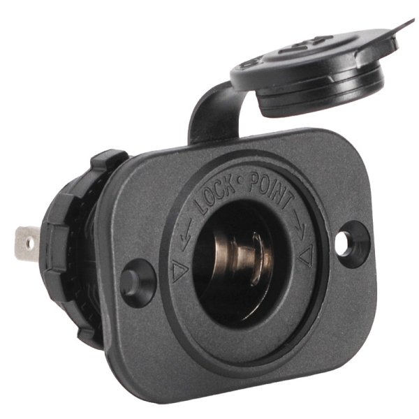 Inbouw stekkerdoos rond + moer 20mm - 1451701 inbouw stekkerdoos rond moer 12v 20mm - EU14.517.01