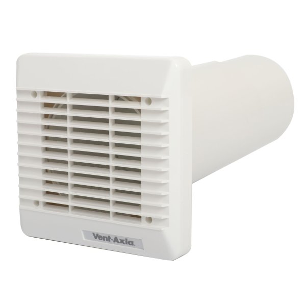 Vent-Axia muurdoorvoer met rooster 100mm - 8000000002 ventaxia mdvsw100 muurdoorvoer met rooster wit 100mm - VA-02