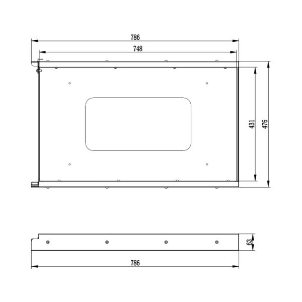 Schuifstuk voor CN Comfort TW35/45/55 - Afmetingen cn comfort schuifstuk voor koelbox tw35 tw45 en tw55 - CNK-SS