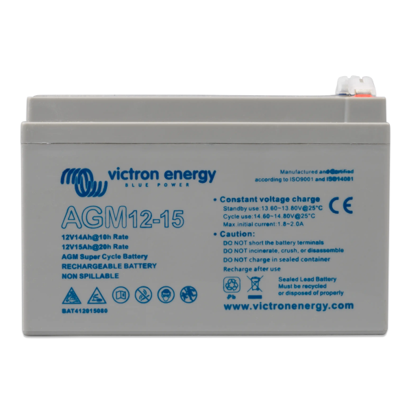 AGM Super Cycle accu met schroefdraad 12V/15Ah (M5) - Bat412015080 12v 15ah accu - VIBAT412015081