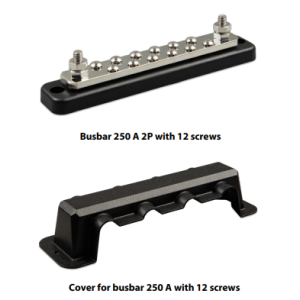 Busbar 250A 2P with 12 screws + cover - Busbar 12 - VIVBB125021220