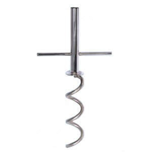 Draaispit - Draaispit rvs groot 54 cm rvs304 met parasolhouder grondpen - CN20002