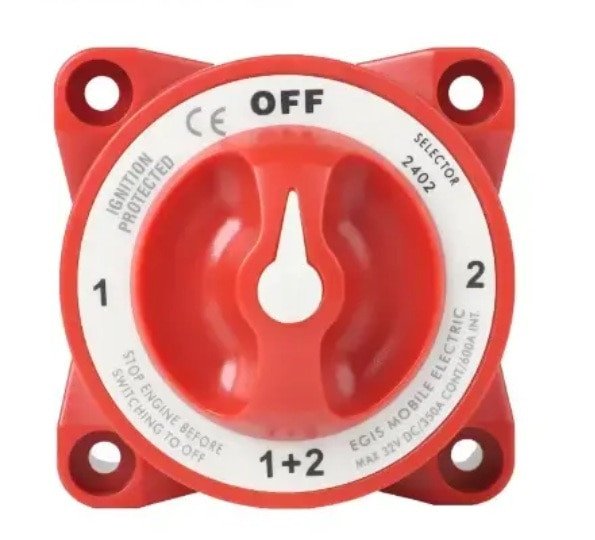 e-serie 350A accukeuzeschakelaar OFF/1/BOTH/2 met veldontkoppeling van de dynamo - Eg2402 - EG2402