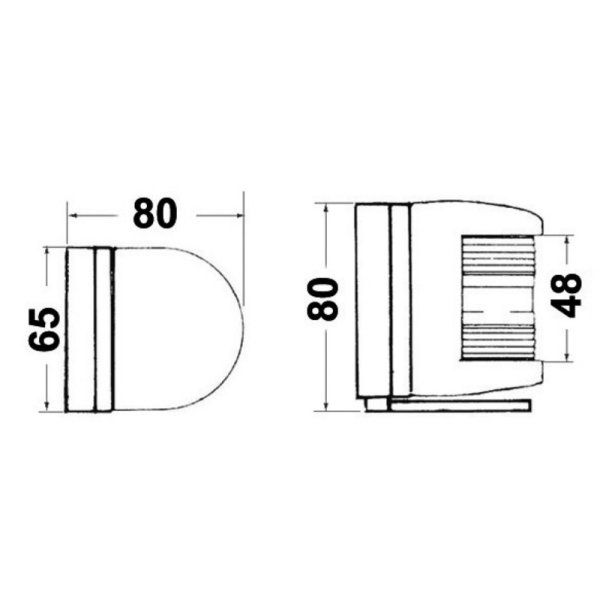 Utility 77 black rear base/white stern navig.light - En 1141601b - EU11.416.04