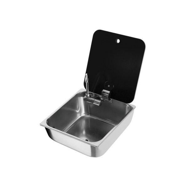 Wasbak met glazen deksel en koud water kraan - Eu5018745v2 - EU50.187.45