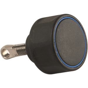 Gebo knop zwart compleet - Gebo patrijspoort knop zwart compleet met as - BO89612000