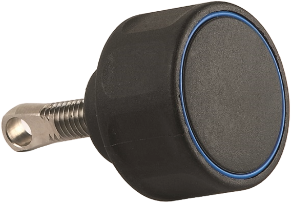 Gebo knop zwart compleet - Gebo patrijspoort knop zwart compleet met as - BO89612000