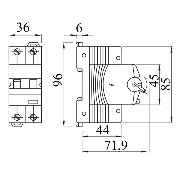 Gewiss aardlekautomaat 1P+N 10A 30mA - Gewiss aardlekautomaat 1pn c kar 10a 30ma typea 6ka 2module gw94306 afmetingen - VICBR7656986