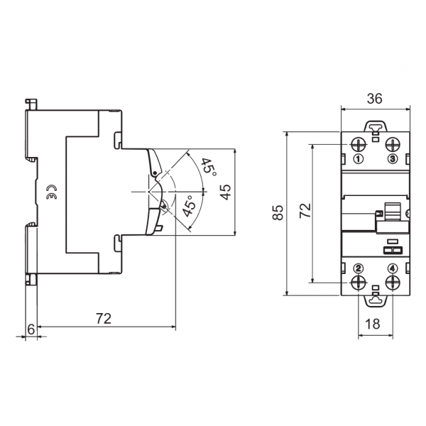Gewiss aardlekautomaat 63A/30mA 2P - Gewiss aardlekschakelaar 2p 63a 30ma type a afmetingen - VICBRGWD4052