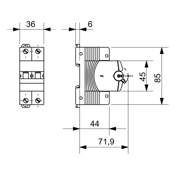 Gewiss installatie automaat 2P C32 (GW92050) - Gewiss installatieautomaat 2p c kar 32a 6ka 2module gw92050 afmetingen - VICBR7655285