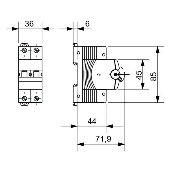 Gewiss installatie automaat 2P C40 (GW92051) - Gewiss installatieautomaat 2p c kar 40a 6ka 2module gw92051 afmetingen - VICBR7655293