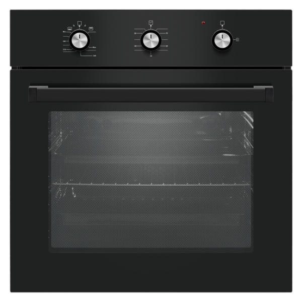Klass oven zwart - Klass gasoven zwart cn comfort met knoppen 60cm - KL-OVB