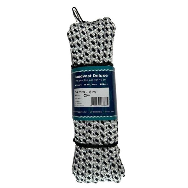 Landvast De Luxe - Landvast deluxe 40cmoog 14mmx8m witnavy 1014wn8 - onk1014wn8