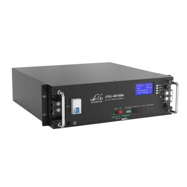 Leoch accu 19" 51.2V/100Ah 5.12kWh - Leoch 19 inch accu 512v 100ah stapelbaar 2 - LFELI-48100M