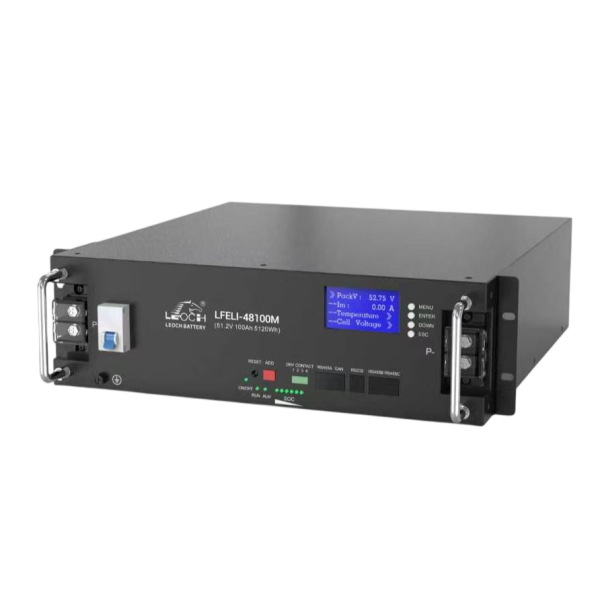 Leoch accu 19" 51.2V/100Ah 5.12kWh - Leoch 19 inch accu 512v 100ah stapelbaar 3 - LFELI-48100M
