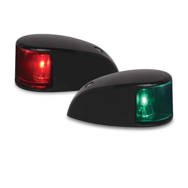 Hella NaviLED Compact Deckmount Navigation Light Pair - Naviled deck mount pair 980 620 801 im01 colourlens black housing web - HM0620-801