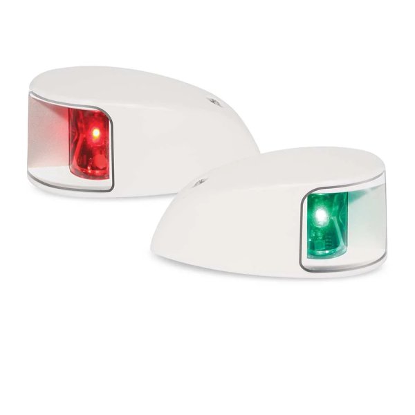 Hella NaviLED Compact Deckmount Navigation Light Pair - Naviled deck mount pair 980 620 911 im01 clearlens white housing web - HM0620-811