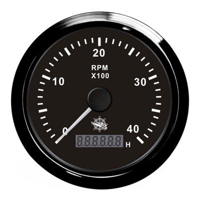 Osculati revolution counter 0-4000 RPM black/black - Osculati contagiri elettronico universale con contaore 0 4000rpm 12 24v os2732502 - EU27.325.02