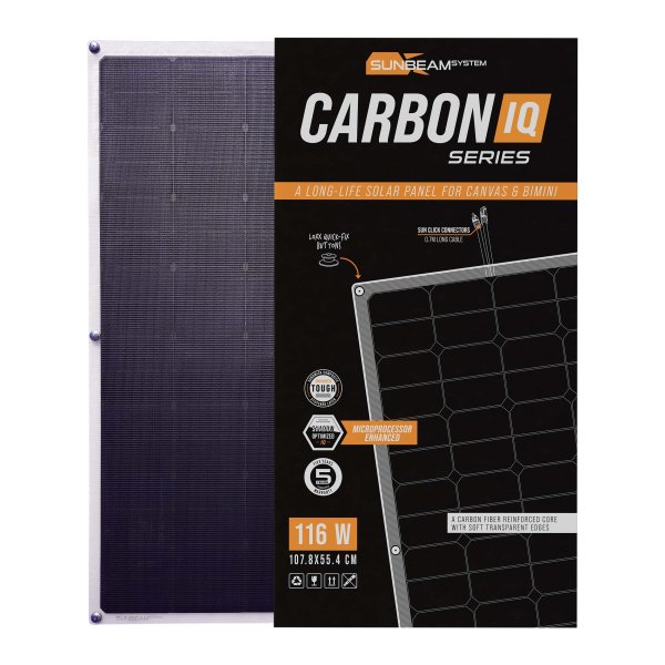 Carbon IQ 116W - Sunbeamsystem sunbeam system canvas bimini solar panel carbon iq carbon 116w box panel box - SB-CARBON-107x55