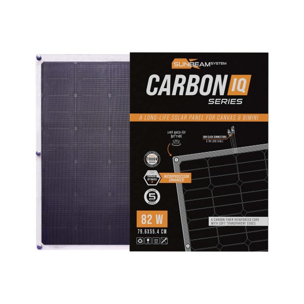 Carbon IQ 82W - Sunbeamsystem sunbeam system canvas bimini solar panel carbon iq carbon 79x55 82w panel box - SB-CARBON-79x55