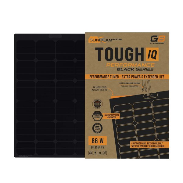 Tough G8 Performance IQ 86W Black - Sunbeamsystem sunbeam system extra durable walkable surface solar panel tough performance tp8 black 81x54 iq black iq box - SB-TP8-BLK-81x54-IQ