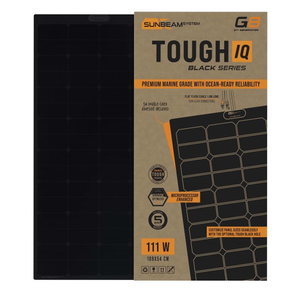 Tough G8 IQ 111W Black - Sunbeamsystem sunbeam system extra durable walkable surface solar panel tough t8 black 109x54 iq box - SB-T8-BLK-109x54-IQ