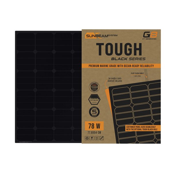Tough G8 78W Black - Sunbeamsystem sunbeam system extra durable walkable surface solar panel tough t8 black 78x54 front black box - SB-T8-BLACK-78x54