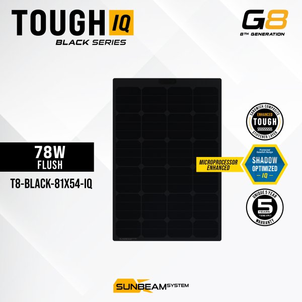 Tough G8 IQ 78W Black - Sunbeamsystem sunbeam system extra durable walkable surface solar panel tough t8 black 81x54 iq cover - SB-T8-BLACK-81x54-IQ
