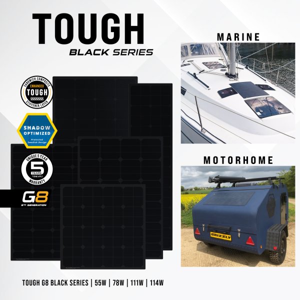 Tough G8 111W Black - Sunbeamsystem sunbeam system extra durable walkable surface solar panel tough t8 black applications 3 - SB-T8-BLACK-106x54