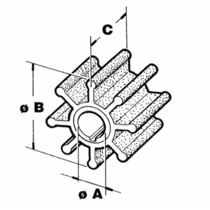 Cef impeller type 500152 - Vervangings impeller jabsco 1 - CEF500152