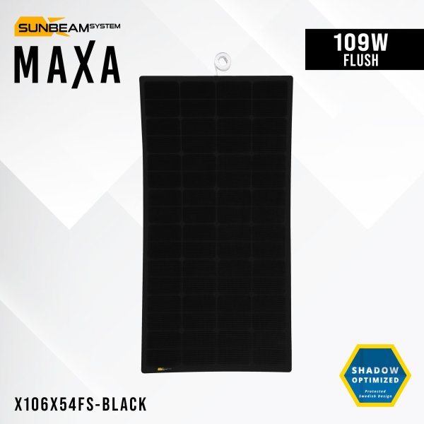 Maxa 109W Flush Black (custom) zonnepaneel - X106x54fs black - SB-X106x54FS-Black